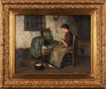 Johann Bernard De Hoog [1867-1943]-
'Peeling Vegetables';