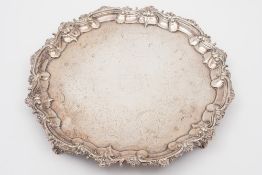 A George III  silver salver, maker Samuel Hennell & John Terrey, London, 1813: crested,