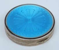 A continental silver and enamel compact, bears import marks for London,