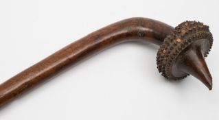 A Fijian Totokia war club: with traditional pineapple-shaped head and tapering shaft, 82cm. long.