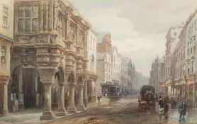 Alfred Leyman [1856-1933]
Exeter High Street and Guildhall after a shower of