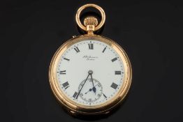 J W Benson - A gentleman's 18ct gold, keyless lever open face pocket watch:,