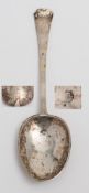 An Exeter silver trefid spoon: struck once to the bowl,