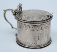 A Victorian circular silver drum mustard, maker John, Edward,