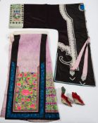 A Chinese silk embroidered robe,