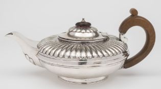 A George IV silver teapot, no maker's mark, London 1829:,