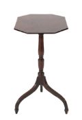 An early 19th Century mahogany octagonal occasional table:,