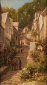 * Arthur White [1865-1953]-
The New Inn Clovelly:-
signed
oil on board
35 x 19cm.