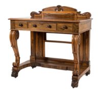 A Victorian rosewood writing/reading table:, of rectangular shape,