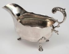 A George V silver sauce boat, maker Harold Atkin, Sheffield,