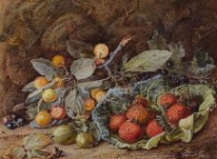 Vincent Clare [1855-1930]-
Still life of cherries,