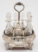 A Victorian silver seven division cruet stand, maker William Evans, London,