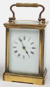 A Victorian French striking carriage clock: the eight-day duration movement striking the hours and