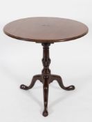 A mid 18th Century mahogany circular tea table:,