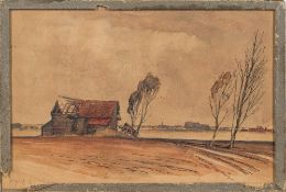 Attributed to Edward Seago [1910-1974]-
Sketch for a gun siting,