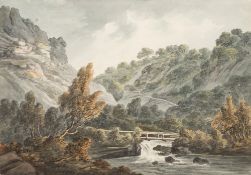 Rev John Swete [1752-1821]-
In the garden of a cottage at Lynmouth:-
inscribed on the reverse