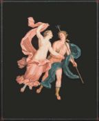 Attributed to Michelangelo Maestri [19th Century Italian]-
Apollo with a Muse:-
bodycolour and