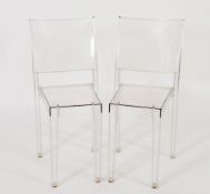 A set of four 'La Marie' clear plastic stacking chairs:, designed by Philip Starke for Kartel.
