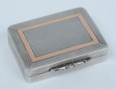 An Elizabeth II silver and gold inlaid pill box, maker PJD, Birmingham,