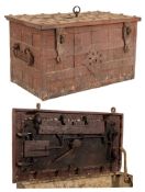 A 17th/18th Century Nuremberg iron strong box:,