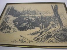 SHEPPERSON, Claude - Advanced Dressing Station in France 1917,: lithograph,