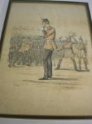 MILITARY CARICATURES - A group of 6 hand-tinted lithographs by T.S.