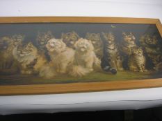 WAIN, Louis : [ Cat's Chorus ] - large panoramic coloured lithograph, 970 x 400 mm,