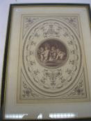 BARTOLOZZI : a decorative print illustrating a group of cherubs lighting a fire,