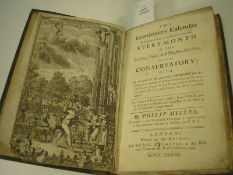 MILLER, Philip - The Gardeners Kalendar : frontis, cont calf, 8vo, 1737.