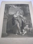 PRINTS : a collection of large 18th cent copper engravings, religious subjects.