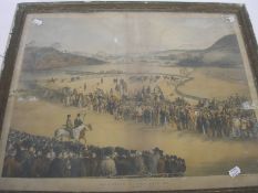 ABERGAVENNY STEEPLE CHASE, 1853 : hand coloured lithograph, 520 x 450 mm, published by Chas.