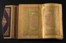 KORAN : Illuminated manuscript, 410 pages, 221 x 141 mm, cont.