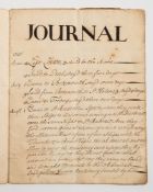 SHIPS LOG : An early 18th century 'journal'of a British frigate, from London into the Atlantic,