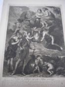 PRINTS : a collection of monochrome engravings, genre subjects, some early inc. Rubens.