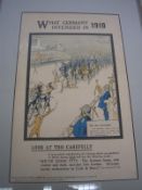 PROPAGANDA POSTER : 1st World War poster, ' What Germany Intended in 1910,' 250 x 400 mm, f & g.