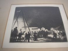 WHYDALE, Ernest Herbert : [1886-1952], Night Time at The Fair,  etching, signed in pencil, 16.