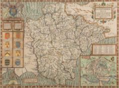 SPEED, John - Devon Shire with Excester Described : [English text], hand coloured map, 510 x 375 mm,