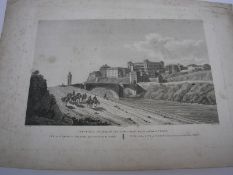 TOLEDO : large copper engraving. With other European views.