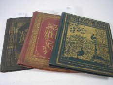SCRAP ALBUMS : Three late Victorian scrap albums, which includes cut out puzzles and patterns.