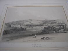 TOTNES : Two lithographs - 'Totnes From Totnes Downs Hill', hand coloured, 335 x 215 mm,
