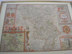 SPEED, John - [Derbyshire] : Anno Darbieshire Described - hand coloured map, 500 x 380 mm,