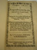 ALMANACKS : a collection seven almanacks for the year 1671, bound in one, small 8vo, 19th cent.