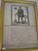 A framed engraving of 'Old Scarlet',