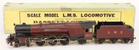 A Bassett-Lowke 3RE 4-6-2 locomotive No 6232 'Duchess of Montrose': with six wheel tender in LMS