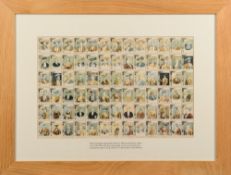 A printer's proof sheet of cigarette cards by J Thomas of Barcelona:,