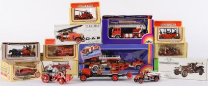 LLedo, Siku and others, a collection of assorted diecast fire fighting vehicles: including French,