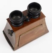 A 19th century rosewood  Brewster type stereo viewer:, unsigned,