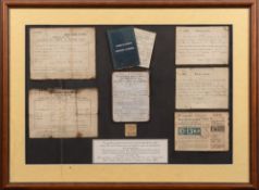 Six early 20th century driving licences:, issued by Essex, London and Hertfordshire council,