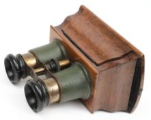 A  19th century burr walnut and brass Brewster type stereo viewer by Chadburn, Liverpool:,