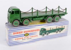 Dinky No 905 Foden Flat Truck with Chains: (Flat bed loose), boxed.